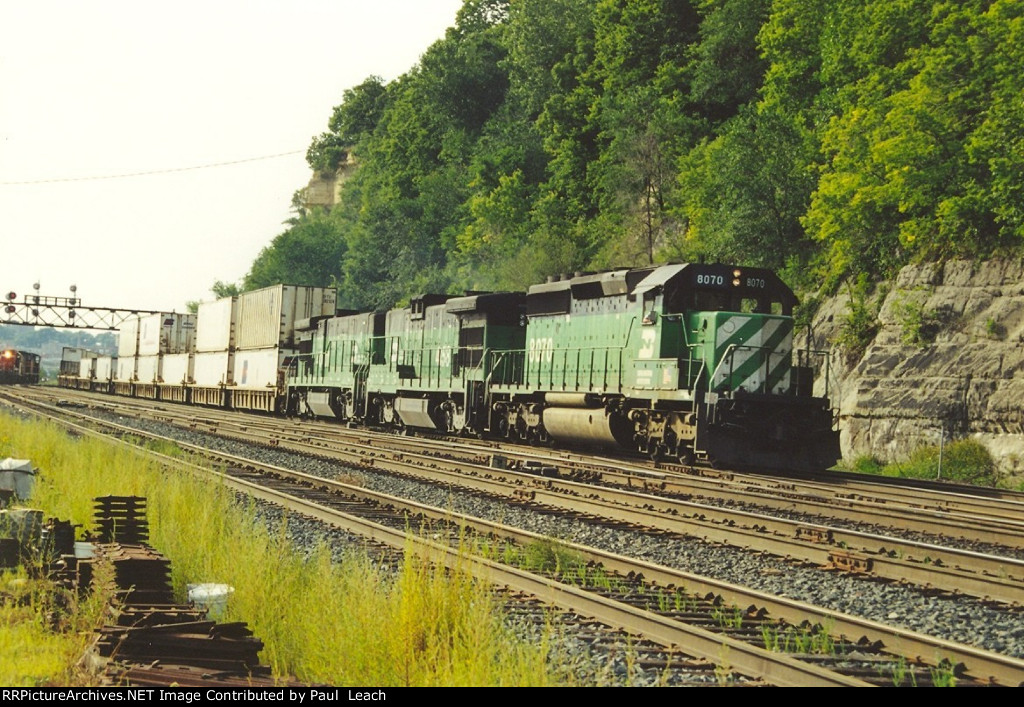 Stack train rolls east